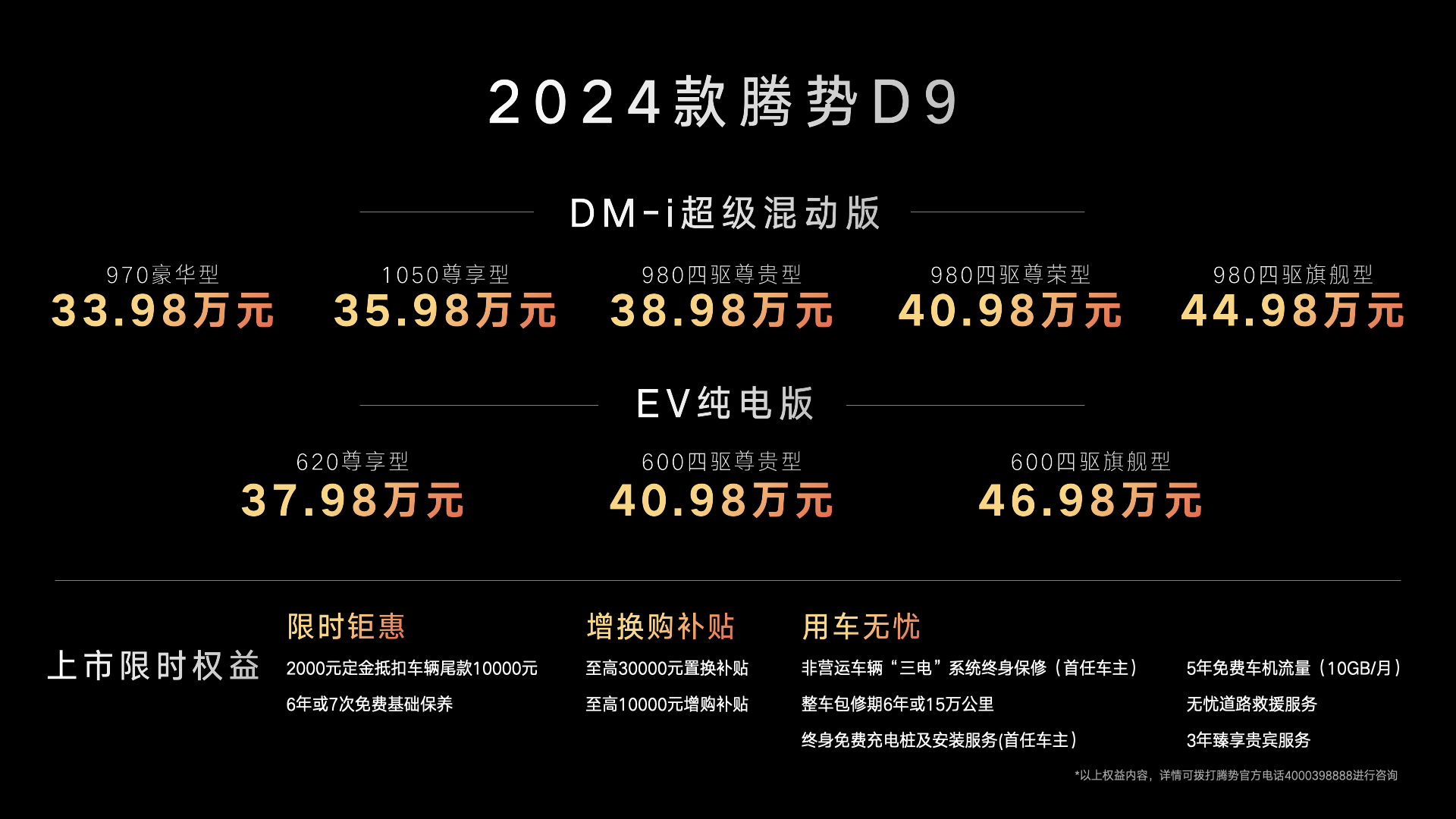 新能源MPV銷冠升級(jí)上市 2024款騰勢(shì)D9售價(jià)33.98萬(wàn)元起