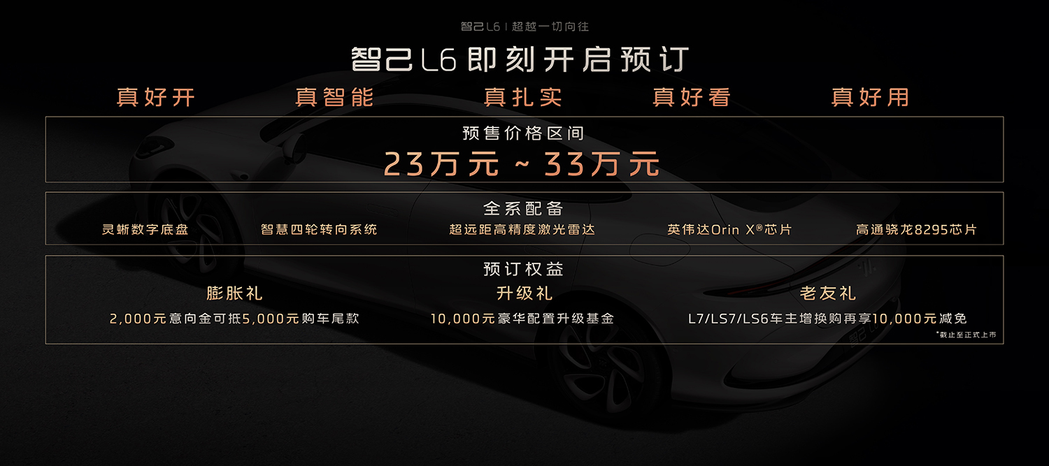 智己L6公布預(yù)售價(jià)23萬(wàn)元-33萬(wàn)元 固態(tài)電池續(xù)航超1000km